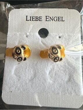Gold-tone Panda Earrings - Gold